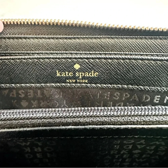 Kate Spade Polka Dot Large Zip Around Nylon/Leather Wallet - Picture 6 of 10